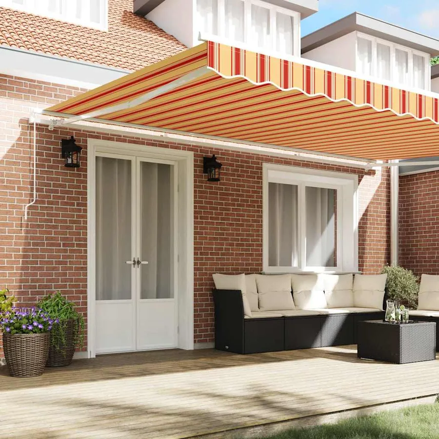 Auvent rétractable Jaune et Orange 500 × 350 cm - 3