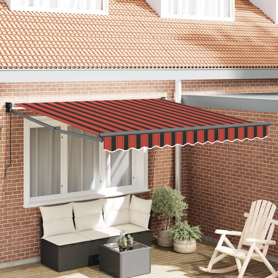 Auvent rétractable Orange et marron 300 x 250 cm