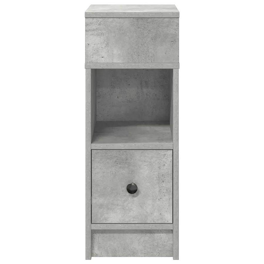 Table de chevet avec tiroir gris béton 25x31x66 cm - 4
