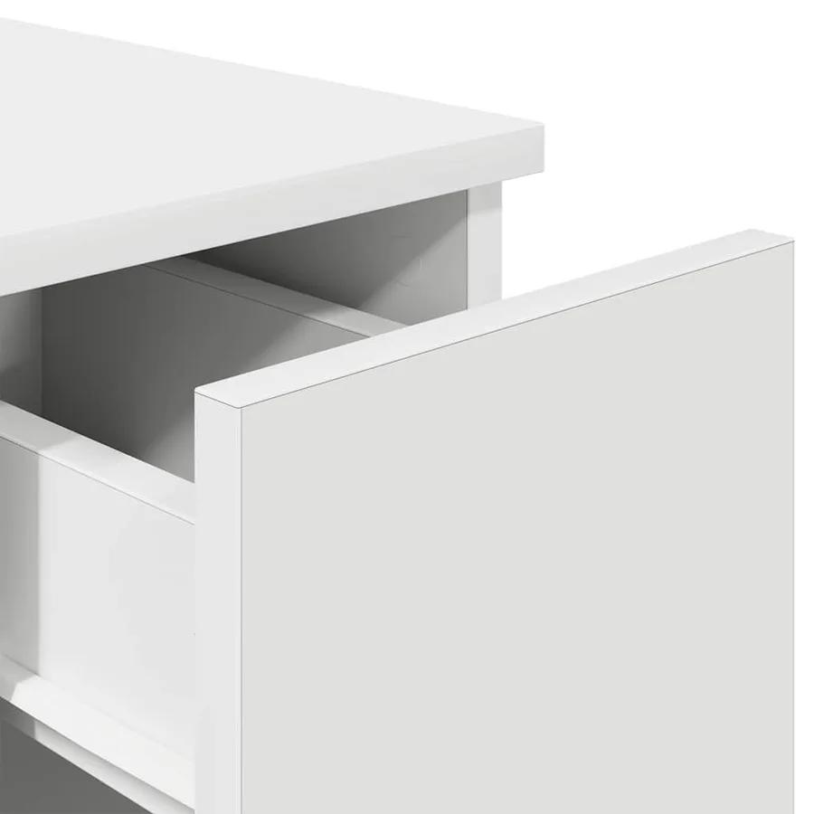 Table de chevet avec tiroir blanc 20x36x60 cm - 8