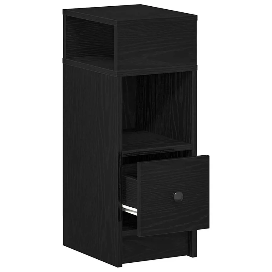 Tables de chevet 2 pcs avec tiroir noir 25x31x66 cm - 5
