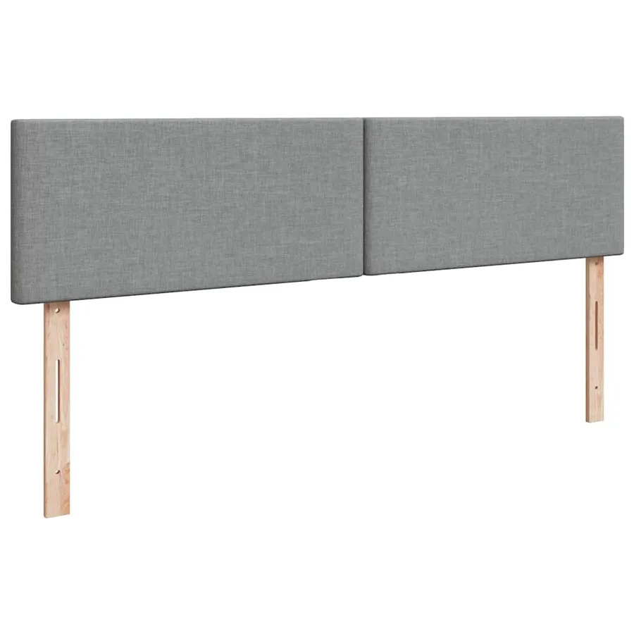 Cadre de lit ottoman et matelas gris clair 200x200cm tissu - 9