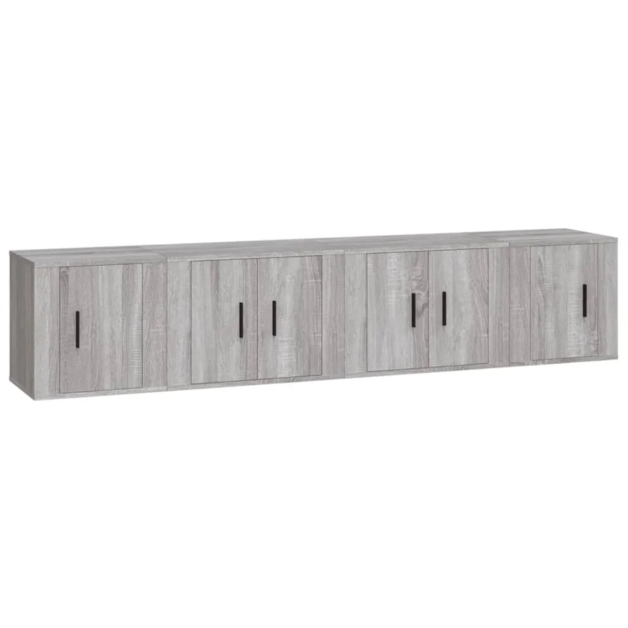 Ensemble de meubles TV 4 pcs Sonoma gris Bois d'ingénierie - 2