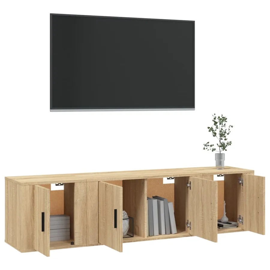 Ensemble de meubles TV 3 pcs Chêne sonoma Bois d'ingénierie - 3