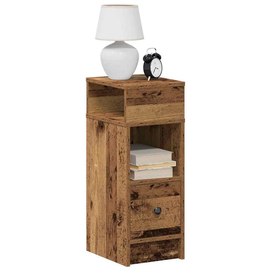 Tables de chevet 2 pcs avec tiroir bois ancien 25 x 31 x 66 cm