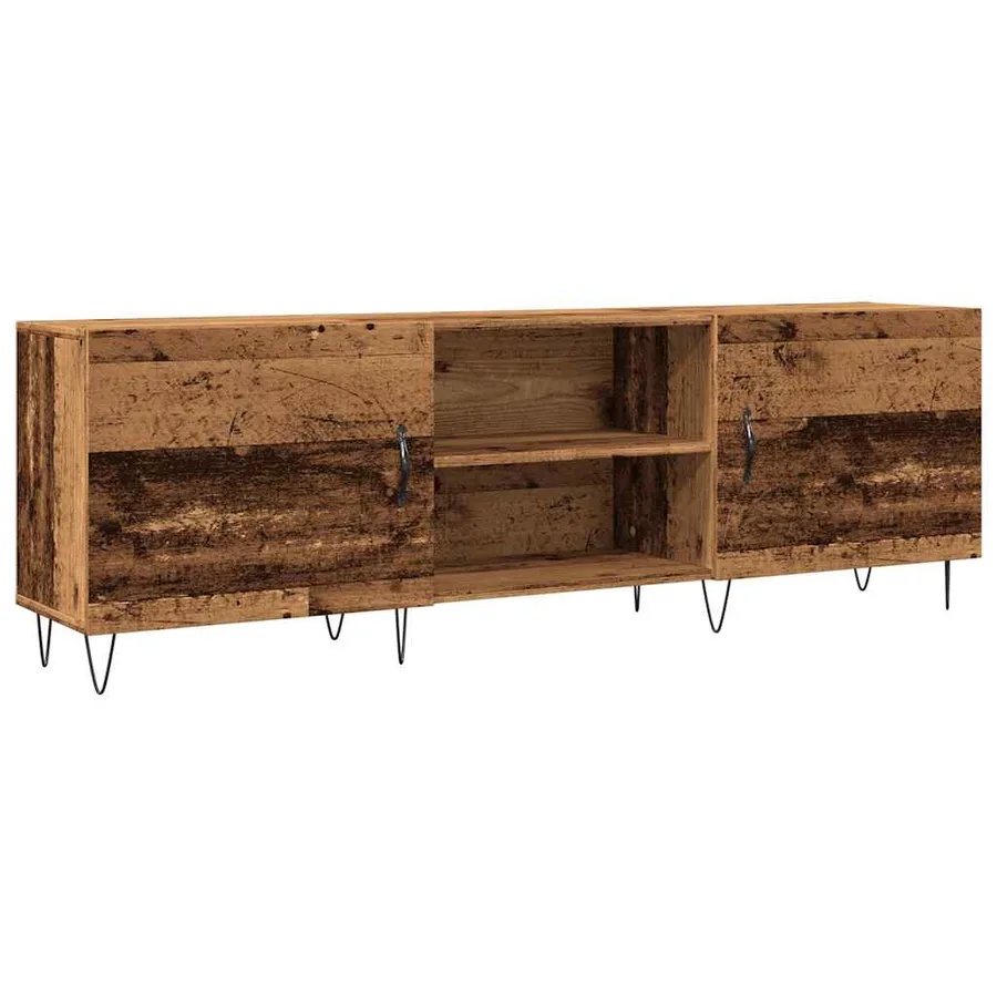 Meuble TV vieux bois 150x30x50 cm bois d'ingénierie - 2