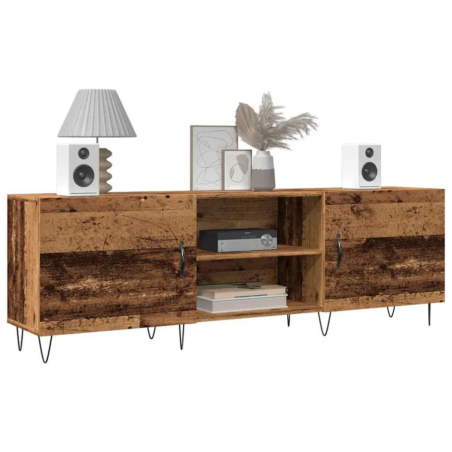 Meuble TV vieux bois 150x30x50 cm bois d'ingénierie - 3