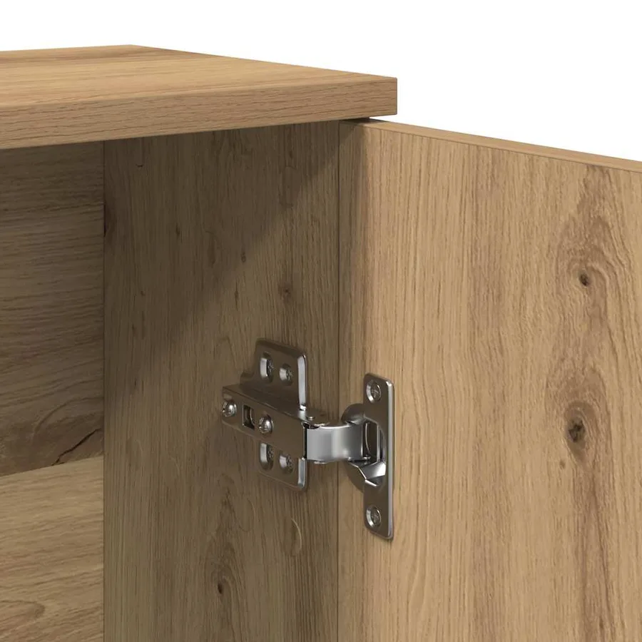 Meuble de salle de bain avec porte-rouleau chêne artisanal - 10