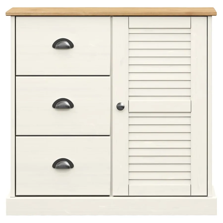 Buffet haut VIGO blanc 78x40x175 cm bois massif de pin - 11