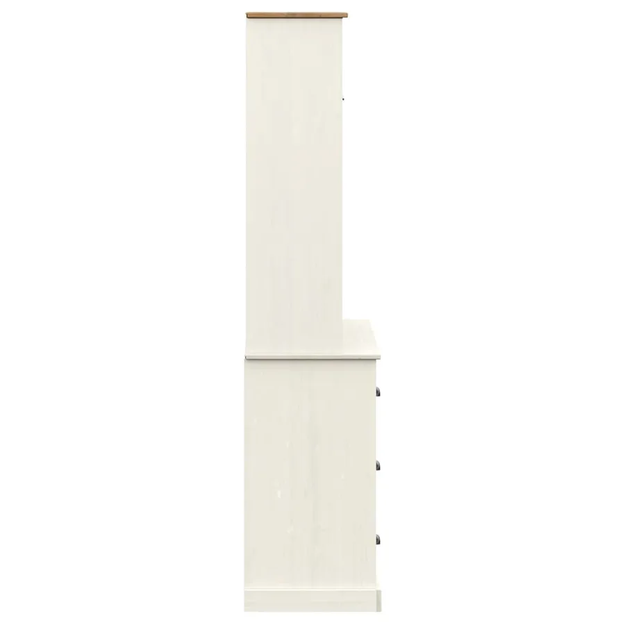 Buffet haut VIGO blanc 78x40x175 cm bois massif de pin - 6