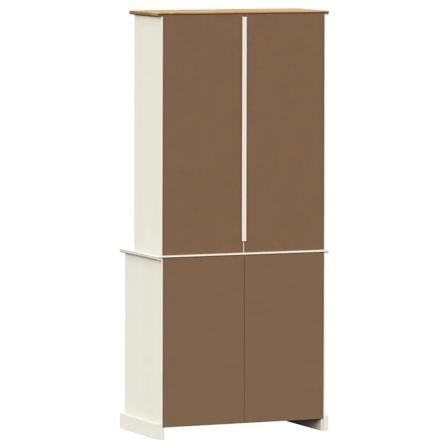 Buffet haut VIGO blanc 78x40x175 cm bois massif de pin - 7