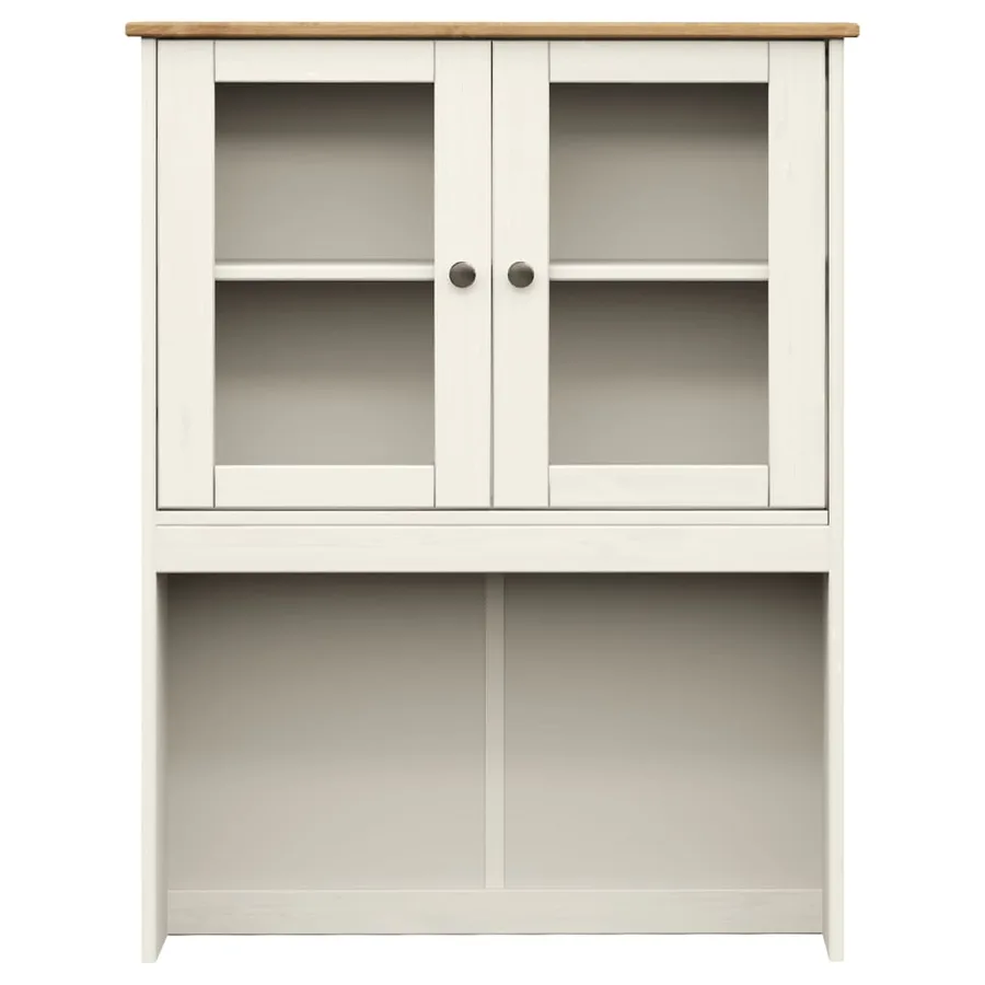 Buffet haut VIGO blanc 78x40x175 cm bois massif de pin - 9