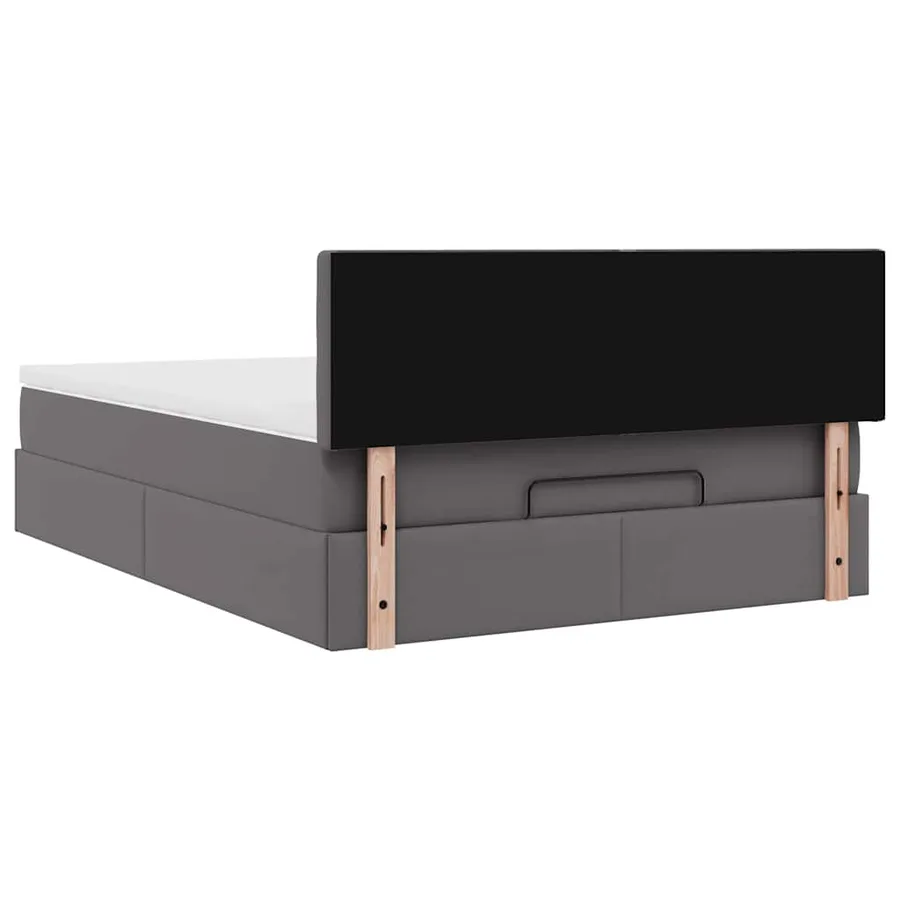 Lit ottoman avec matelas & LED Gris 140x200cm similicuir - 10