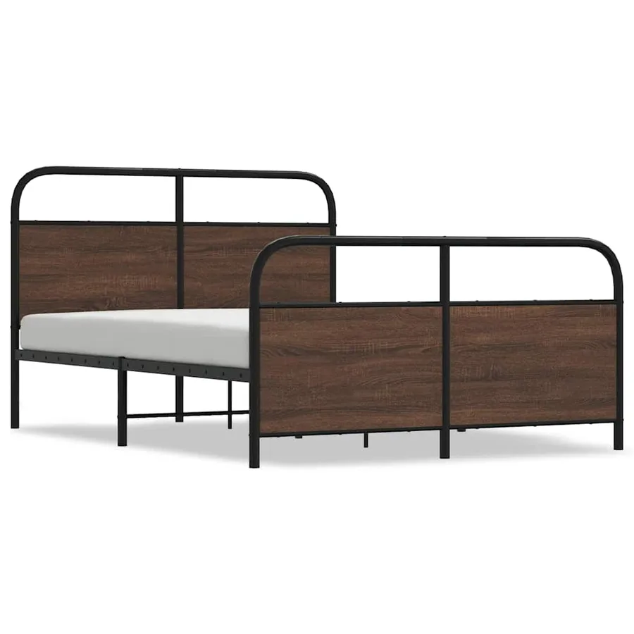Cadre de lit sans matelas 120x190 cm chêne marron - 2