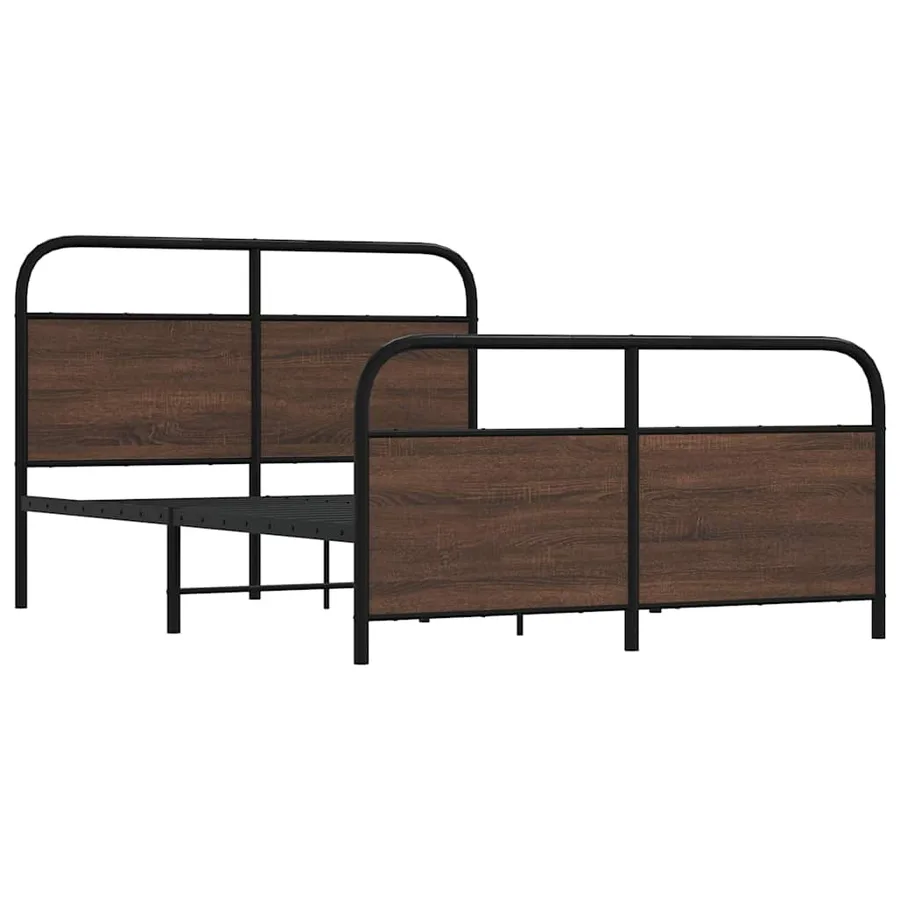 Cadre de lit sans matelas 120x190 cm chêne marron - 3