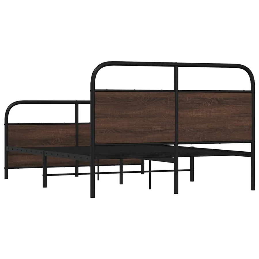 Cadre de lit sans matelas 120x190 cm chêne marron - 7