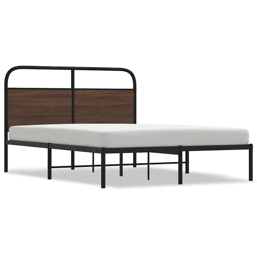Cadre de lit sans matelas 140x200 cm chêne marron - 2