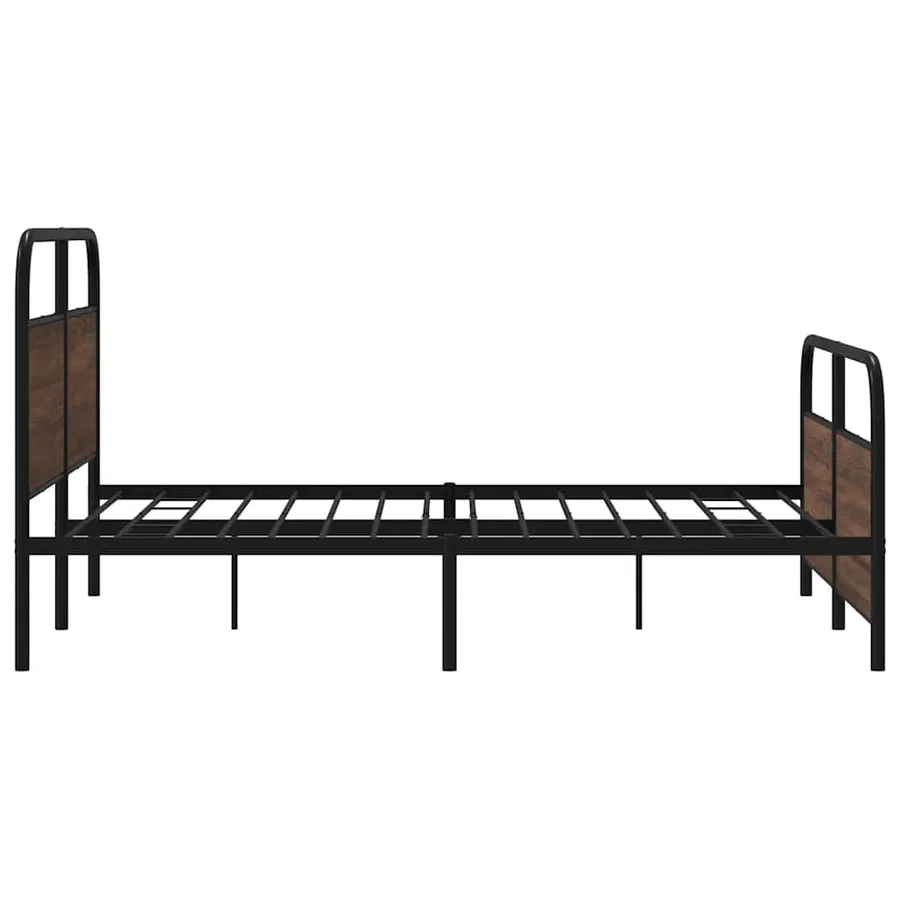 Cadre de lit en métal sans matelas chêne marron 160x200 cm - 6