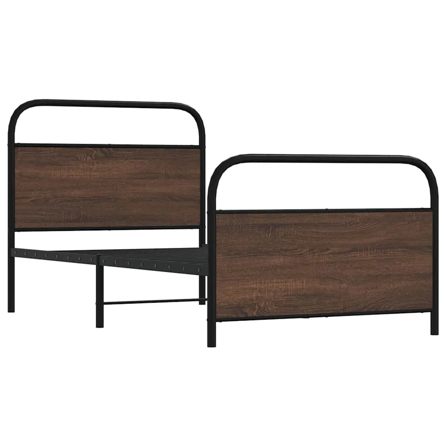 Cadre de lit sans matelas 100x200 cm chêne marron - 3