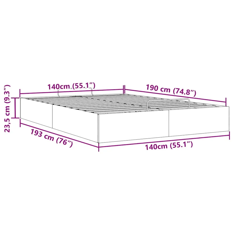 Cadre de lit ottoman sans matelas cappuccino 140x190 cm - 14