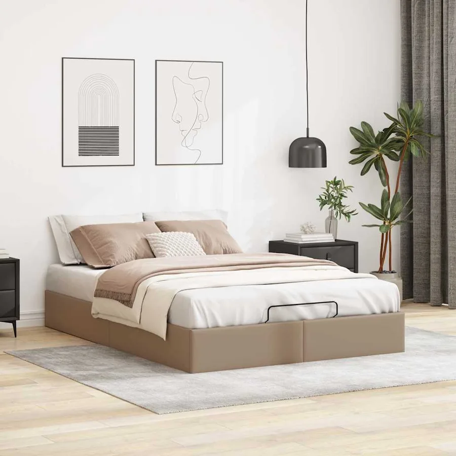 Cadre de lit ottoman sans matelas cappuccino 140x190 cm - 3