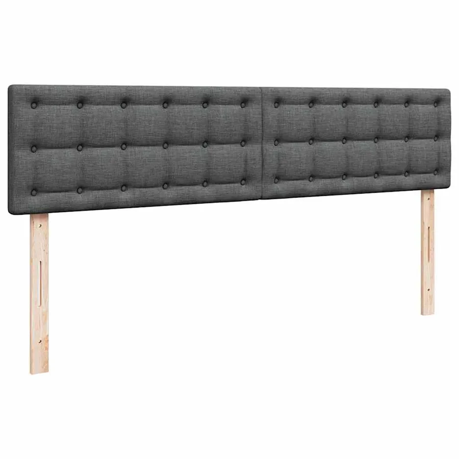 Cadre de lit ottoman avec matelas gris foncé 180x200cm tissu - 10