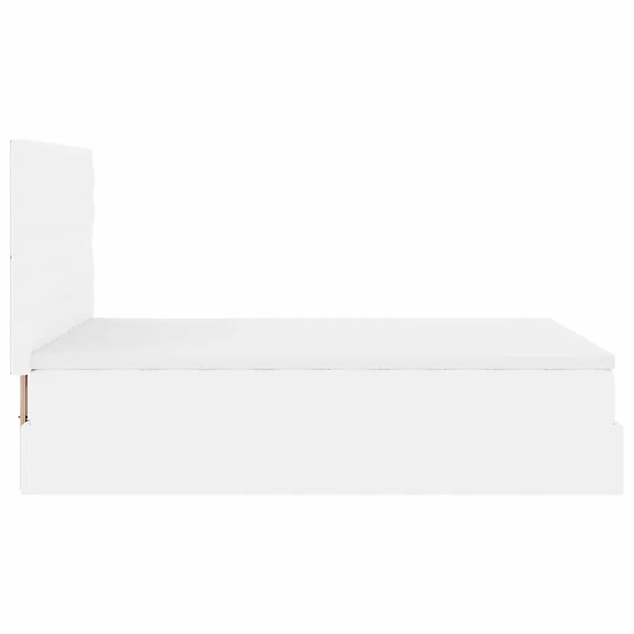 Cadre de lit ottoman avec matelas blanc 140x190 cm similicuir - 10