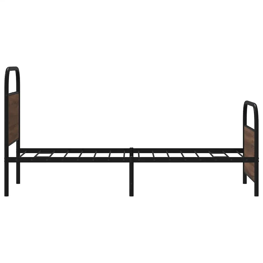 Cadre de lit sans matelas 75x190cm chêne marron bois ingénierie - 6