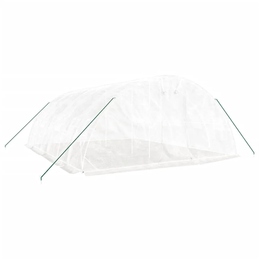 Serre avec cadre en acier blanc 30 m² 6x5x2,3 m - 3