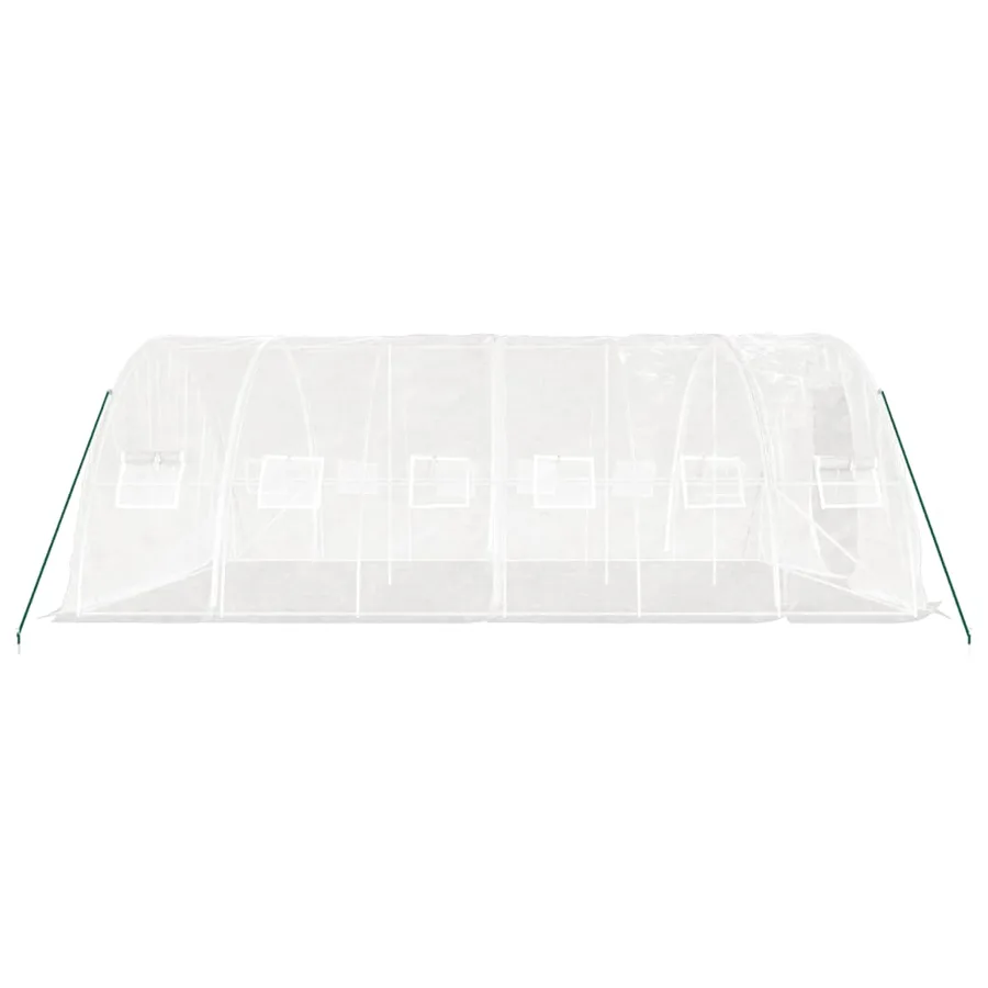Serre avec cadre en acier blanc 30 m² 6x5x2,3 m - 5