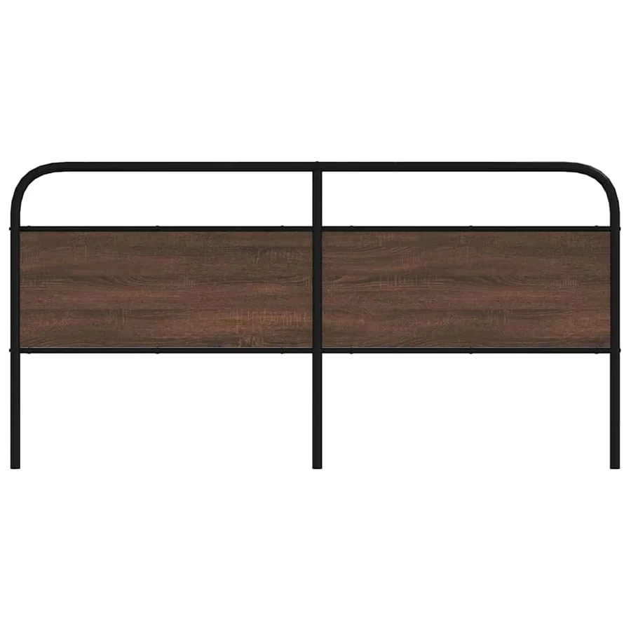Tête de lit de remplacement chêne marron 180 cm acier et bois d'ingénierie - 3