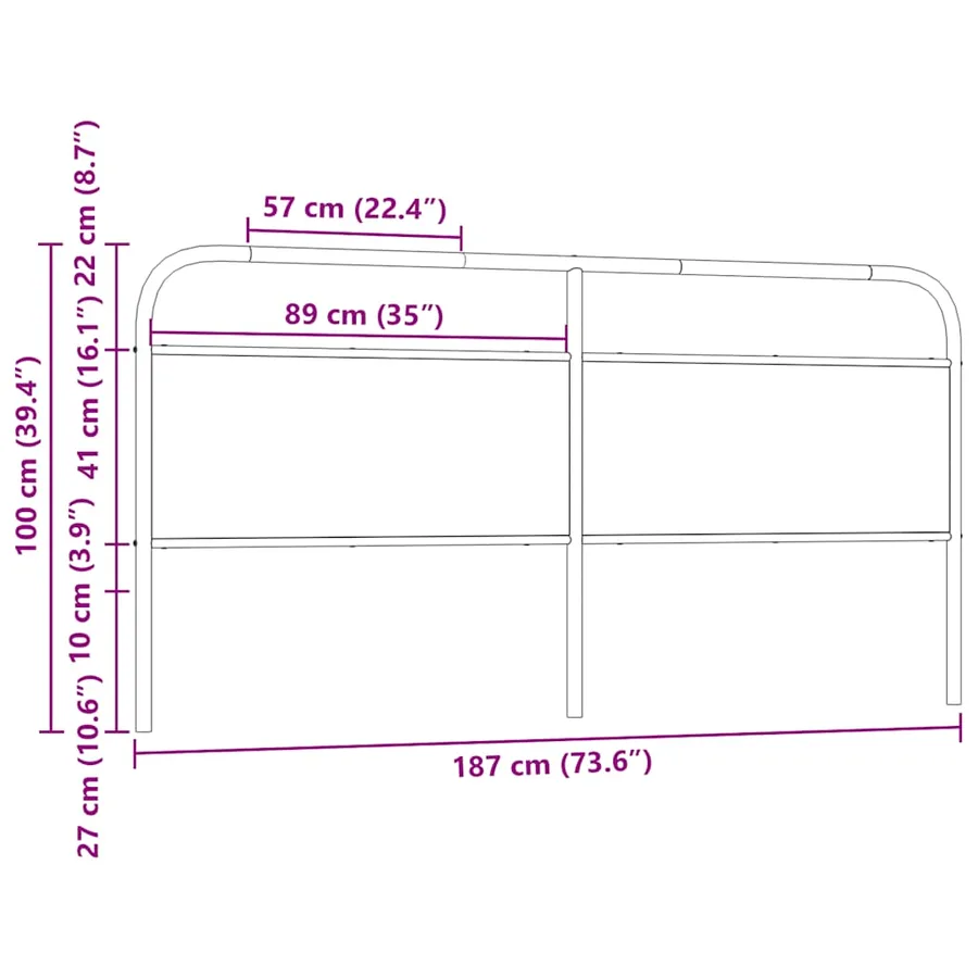 Tête de lit de remplacement chêne marron 180 cm acier et bois d'ingénierie - 7