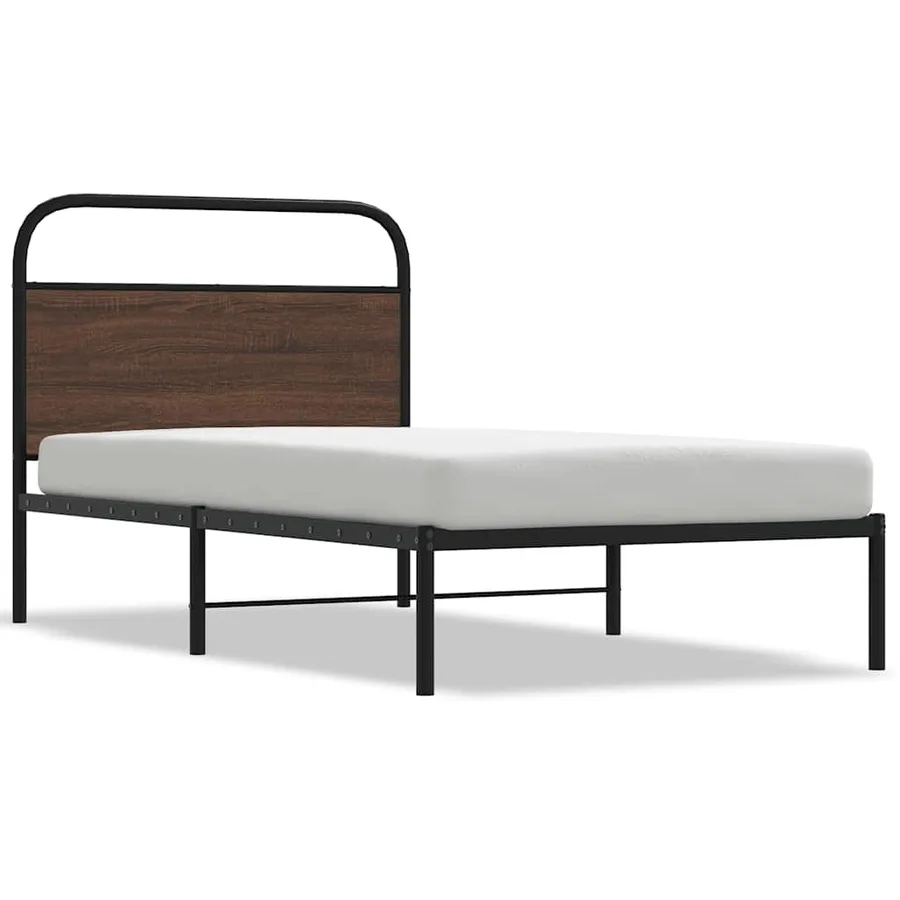 Cadre de lit sans matelas 100x190 cm chêne marron - 2