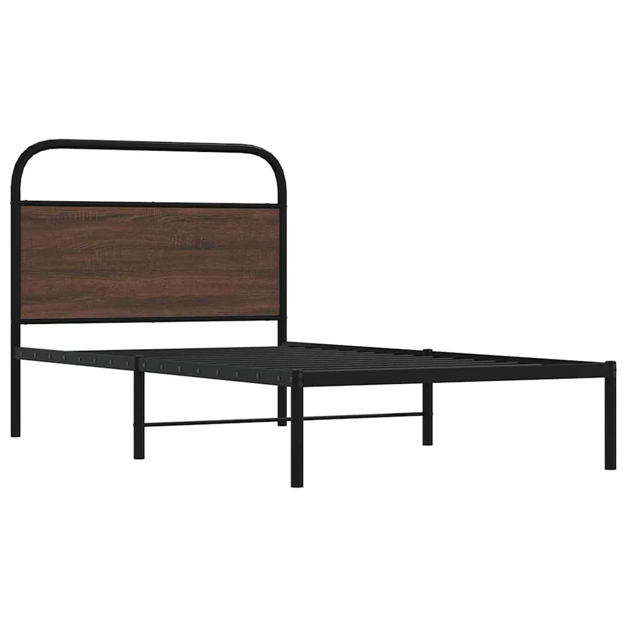 Cadre de lit sans matelas 100x190 cm chêne marron - 3