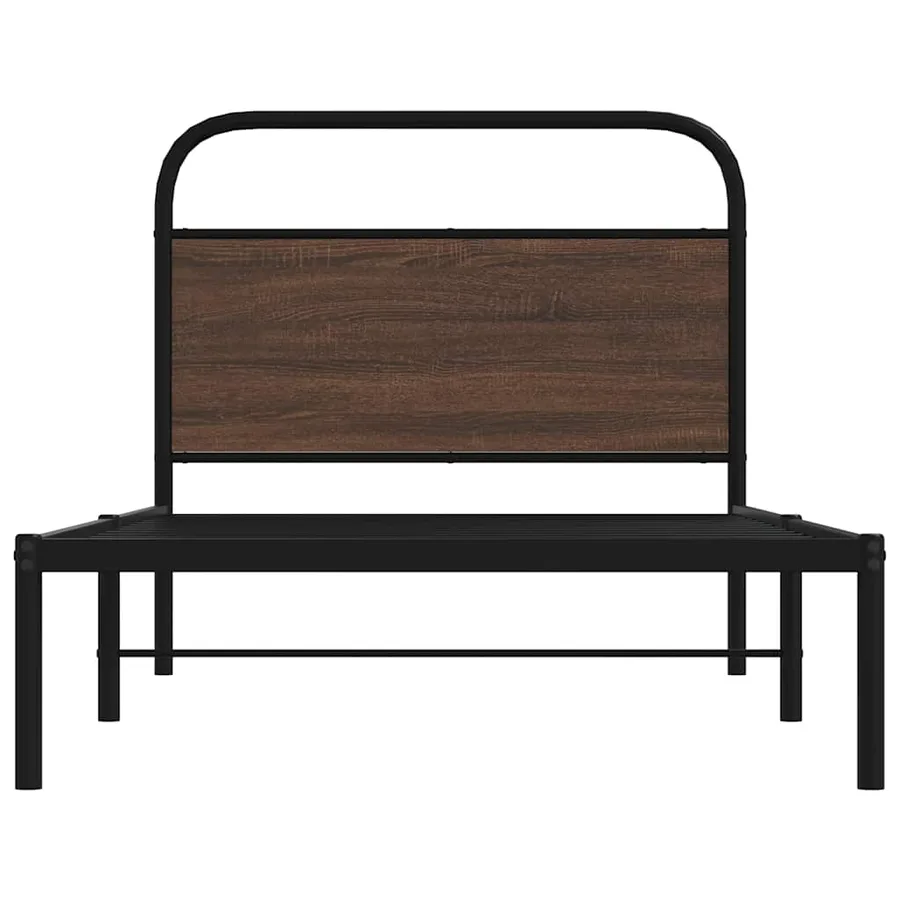 Cadre de lit sans matelas 100x190 cm chêne marron - 5