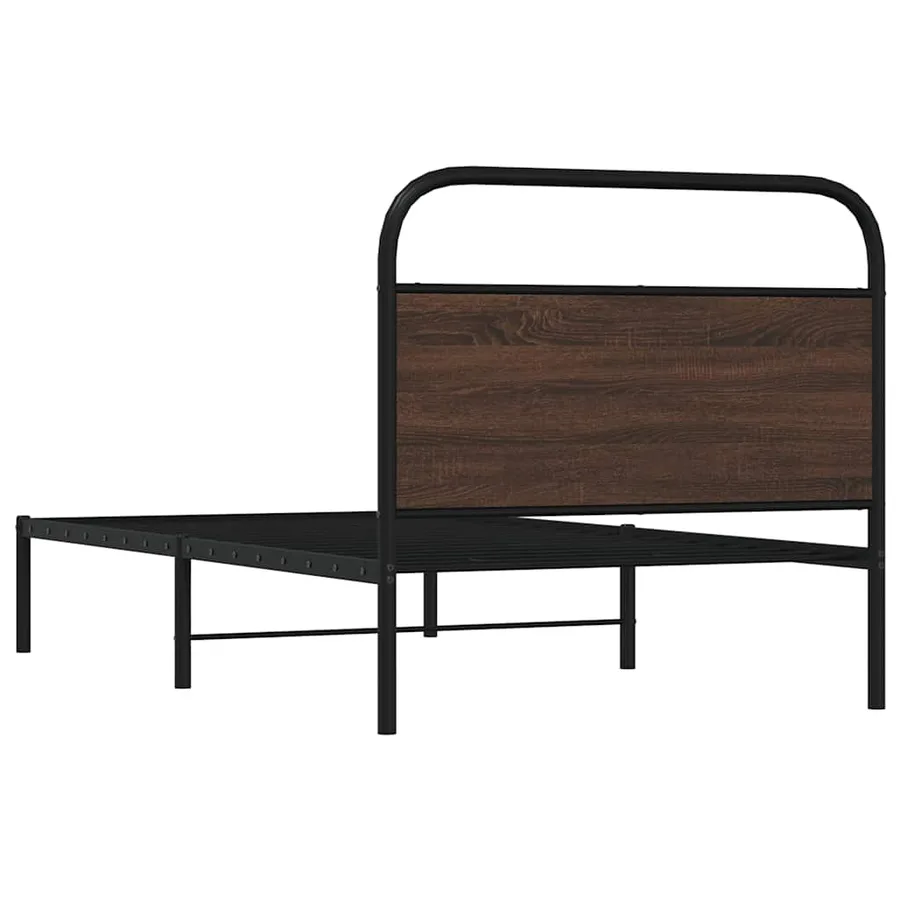 Cadre de lit sans matelas 100x190 cm chêne marron - 7