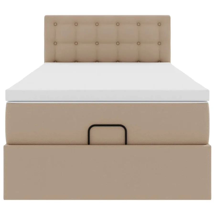 Lit ottoman et matelas cappuccino 100x200cm similicuir - 7