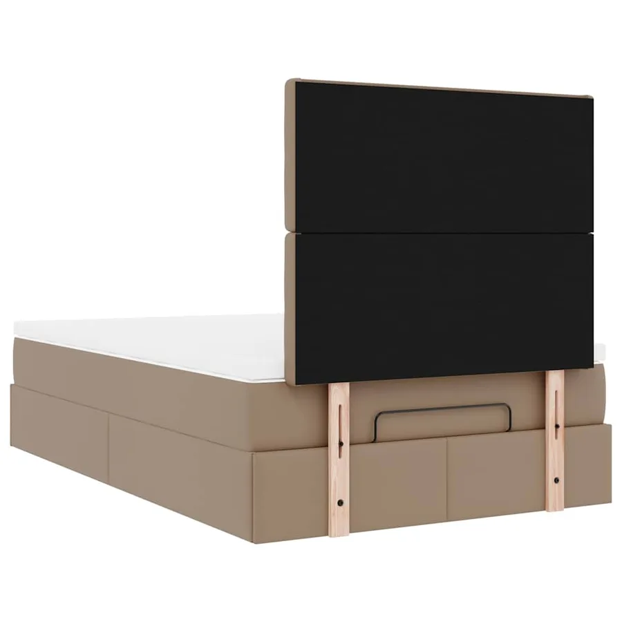 Cadre de lit ottoman et matelas cappuccino 120x200cm similicuir - 11