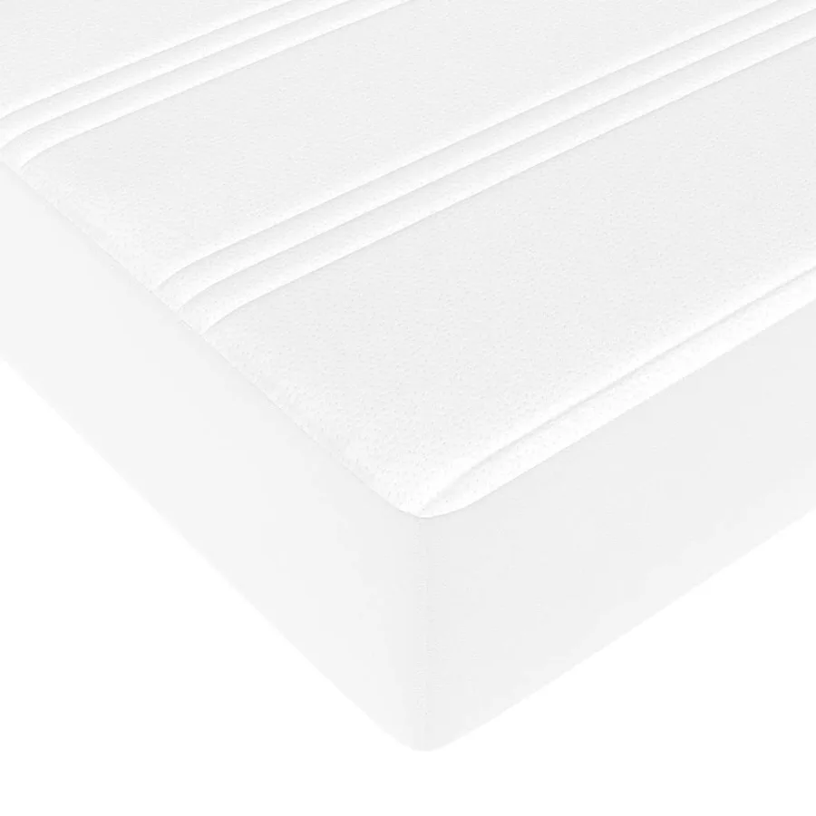 Cadre de lit ottoman avec matelas blanc 180x200 cm similicuir - 14