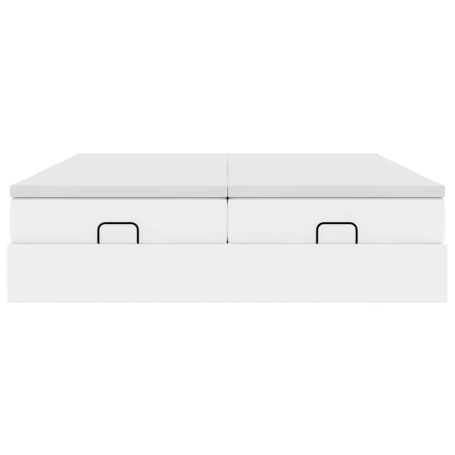 Cadre de lit ottoman avec matelas blanc 180x200 cm similicuir - 7