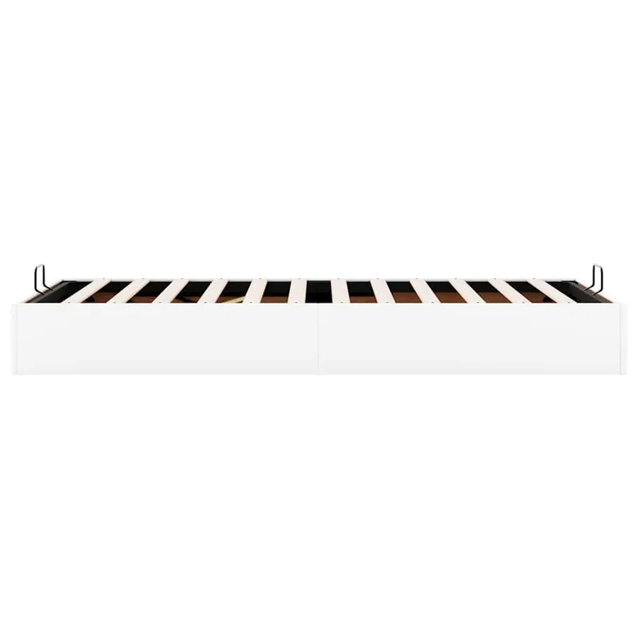 Cadre de lit ottoman sans matelas blanc 100x200 cm similicuir - 8