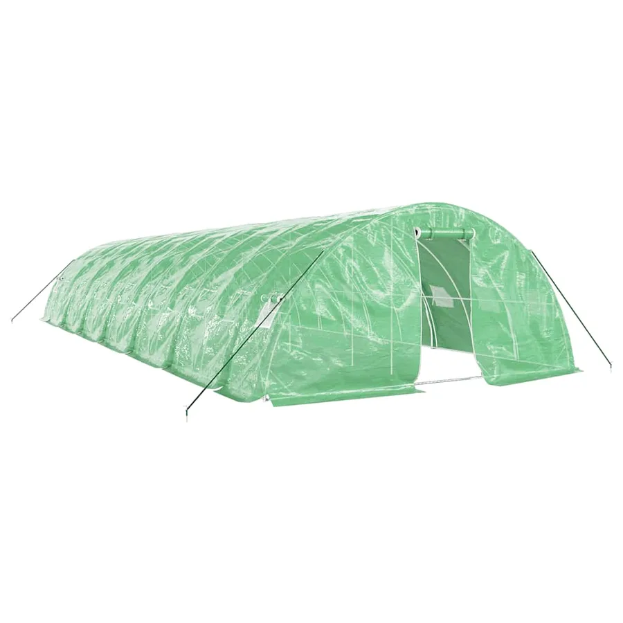 Serre avec cadre en acier vert 70 m² 14x5x2,3 m - 2