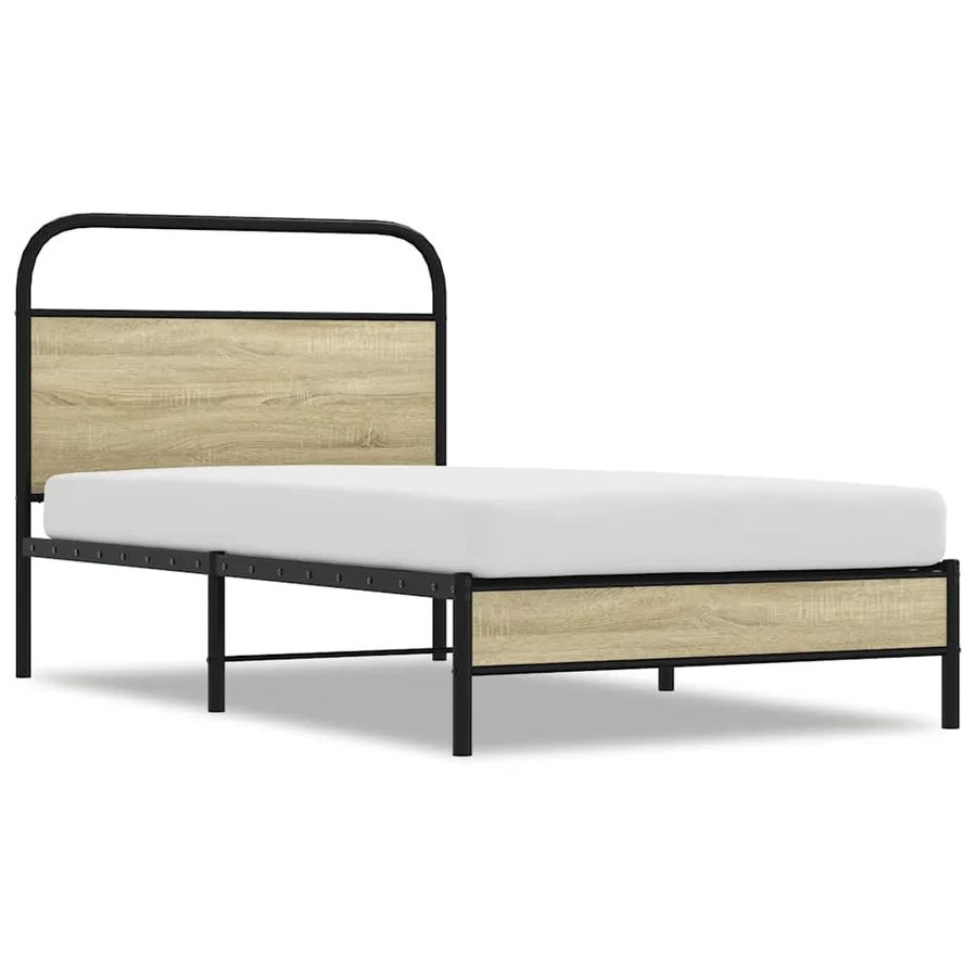Cadre de lit sans matelas 100x200 cm chêne sonoma - 2