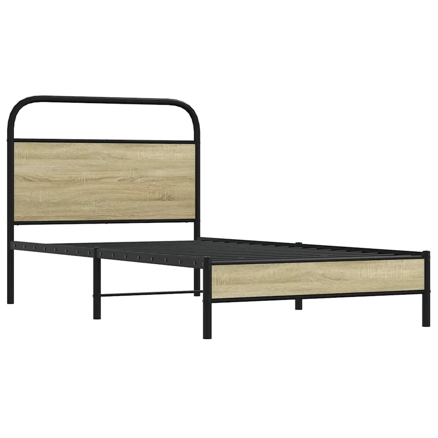 Cadre de lit sans matelas 100x200 cm chêne sonoma - 3