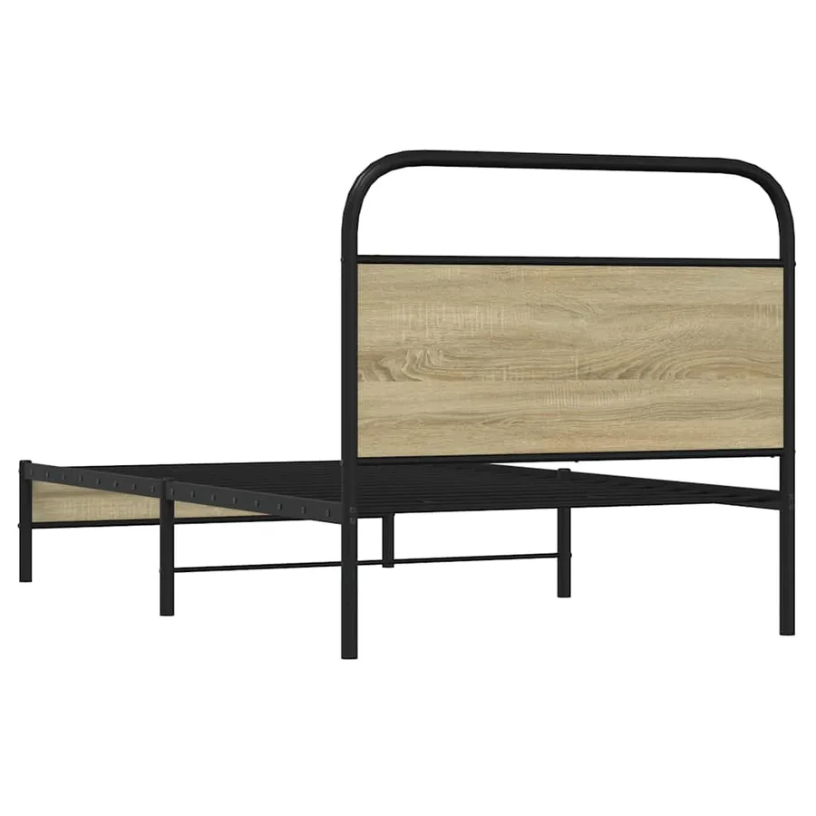 Cadre de lit sans matelas 100x200 cm chêne sonoma - 7