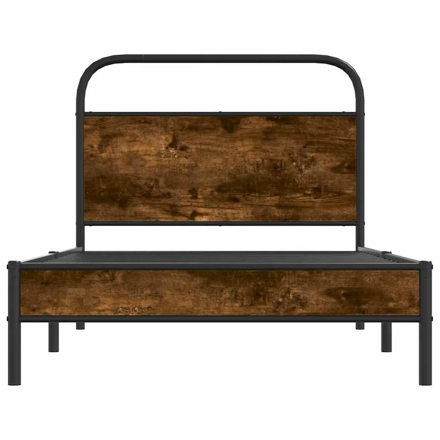 Cadre de lit sans matelas 90x190cm chêne fumé bois d'ingénierie - 5