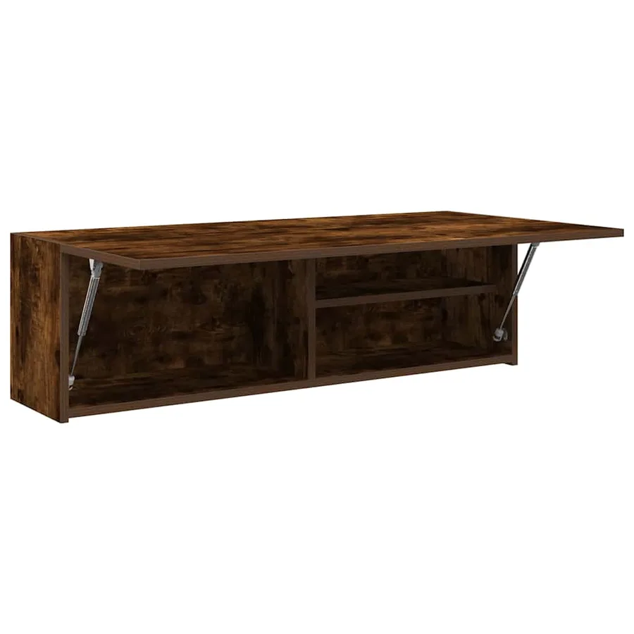 Armoire murale de bain chêne fumé 100x25x30cm bois d'ingénierie - 6