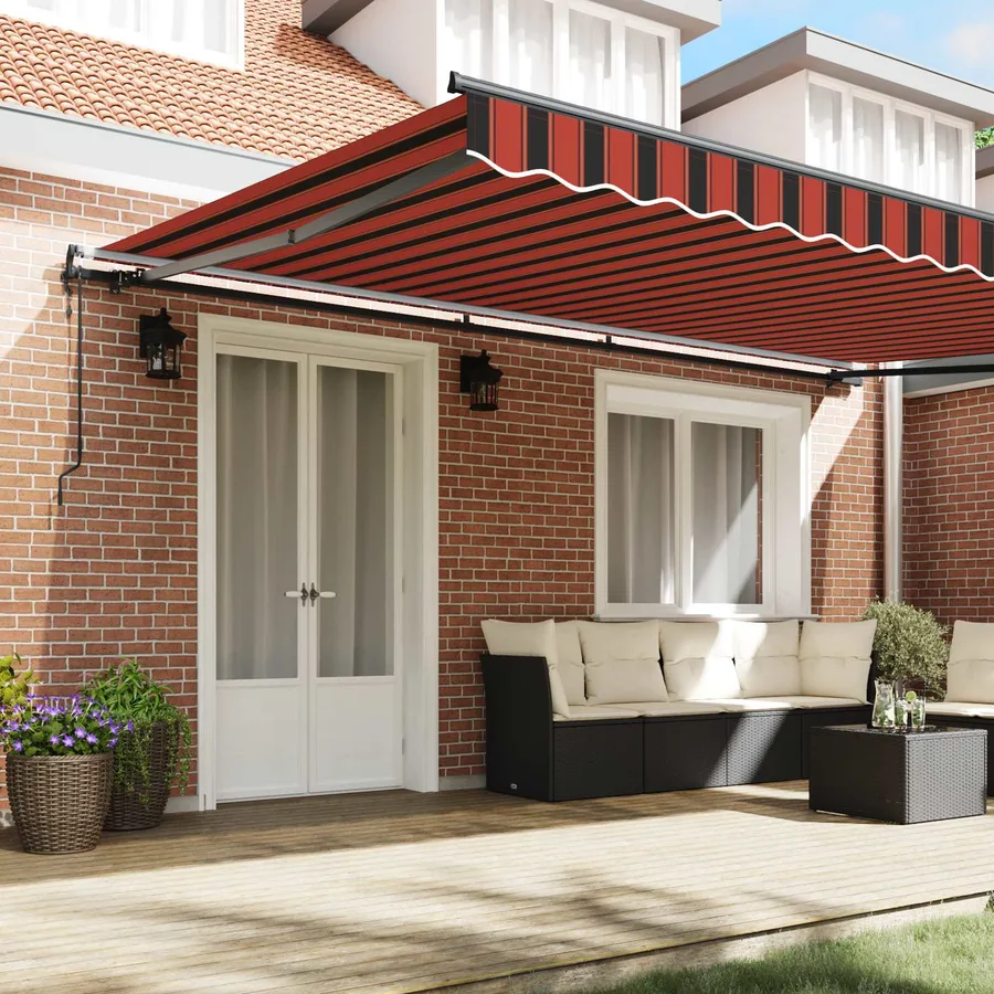 Auvent rétractable orange et marron 500 × 300 cm - 3