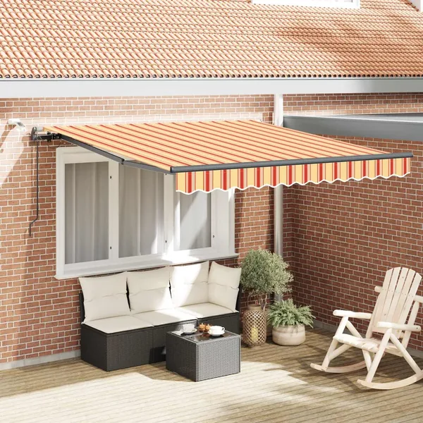 Auvent rétractable Jaune et Orange 350 x 250 cm Polyester