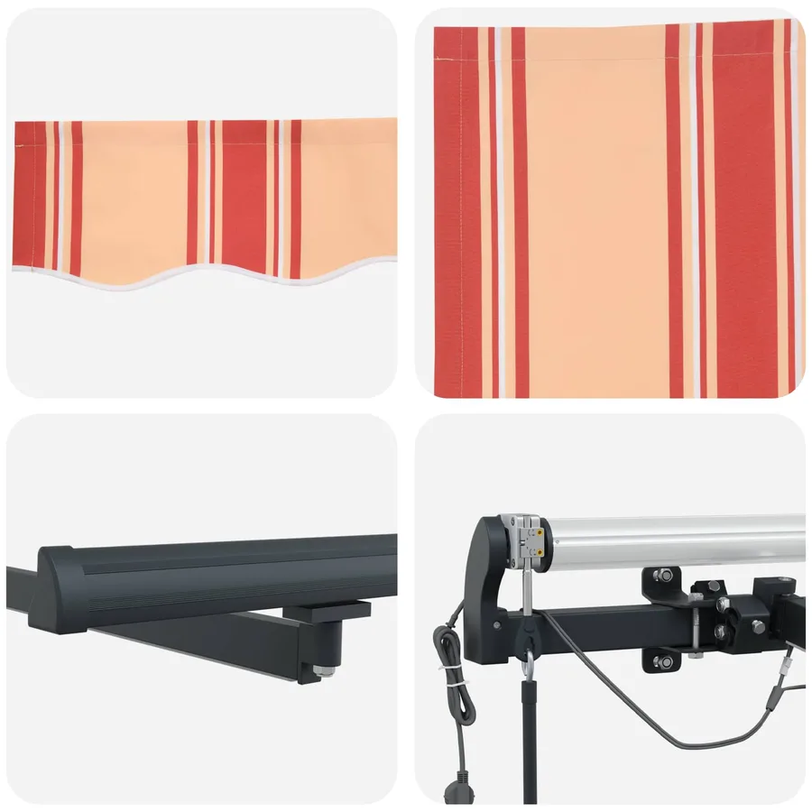 Auvent rétractable Jaune et Orange 350 x 250 cm Polyester - 10